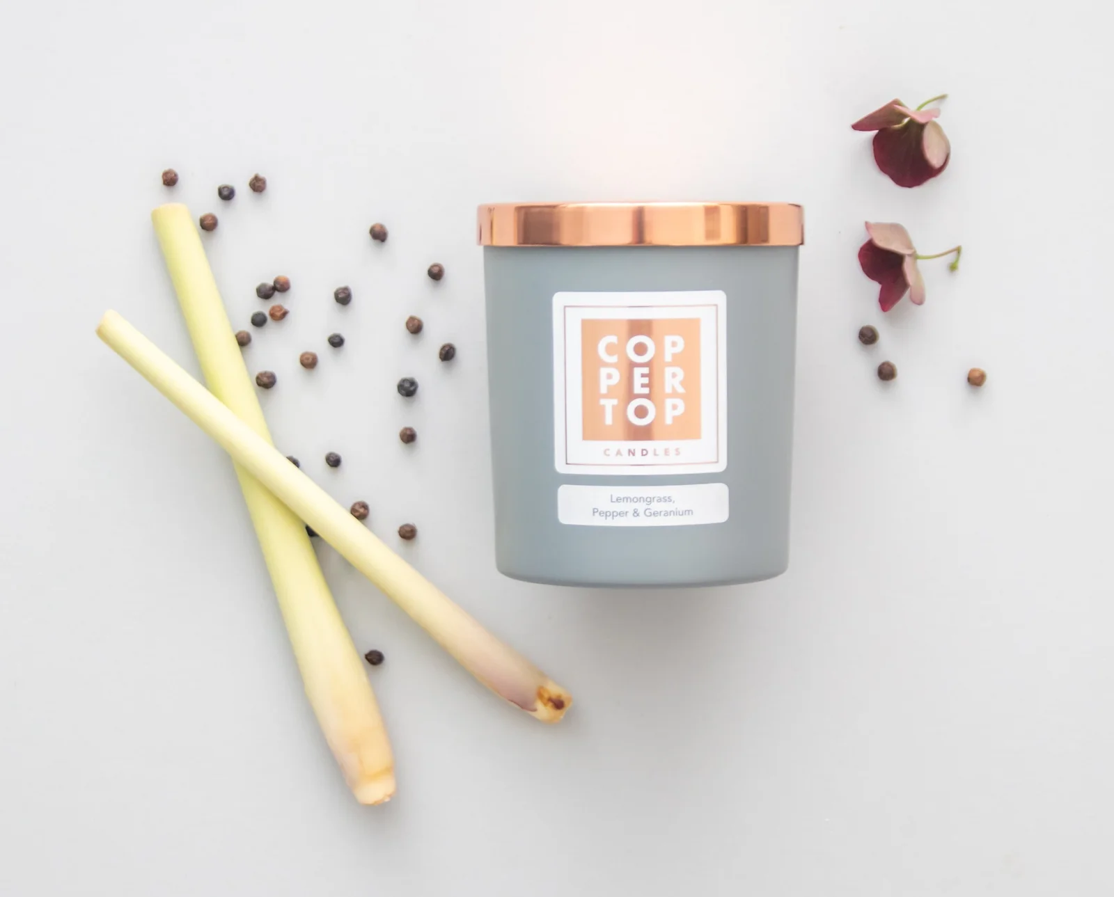 Lemongrass, Pepper & Geranium Aromatherapy Soy Wax Candle