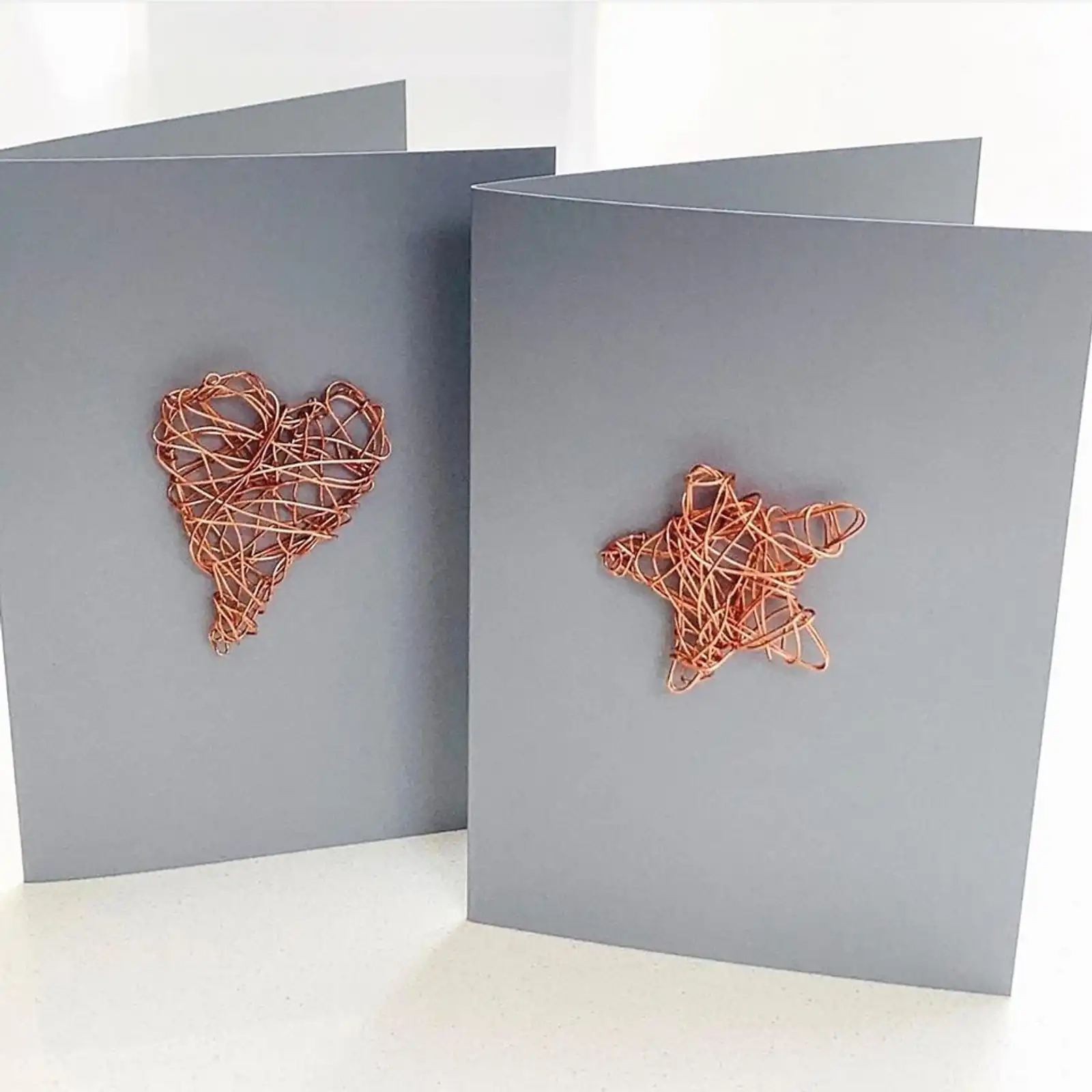Thumbnail: Handmade Grey & Copper Greetings Card