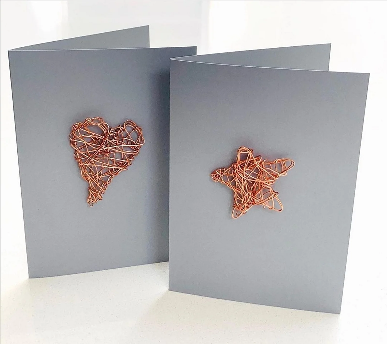 Handmade Grey & Copper Greetings Card